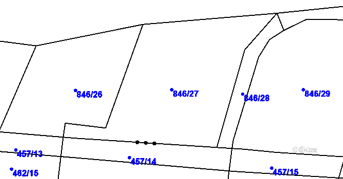 Parcela st. 846/27 v KÚ Veselá u Zlína, Katastrální mapa