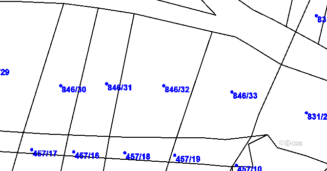 Parcela st. 846/32 v KÚ Veselá u Zlína, Katastrální mapa