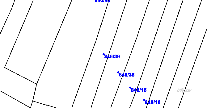Parcela st. 846/39 v KÚ Veselá u Zlína, Katastrální mapa