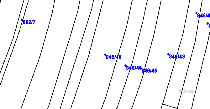 Parcela st. 846/48 v KÚ Veselá u Zlína, Katastrální mapa
