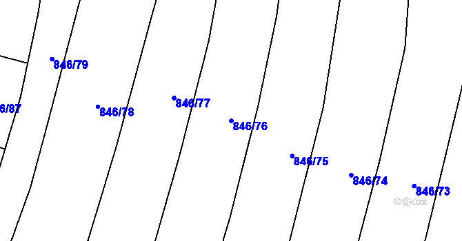 Parcela st. 846/76 v KÚ Veselá u Zlína, Katastrální mapa
