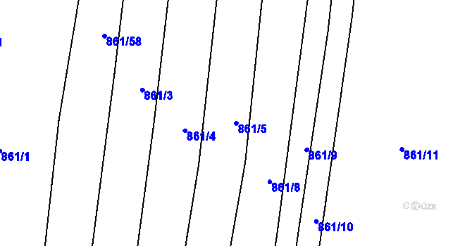 Parcela st. 861/5 v KÚ Veselá u Zlína, Katastrální mapa