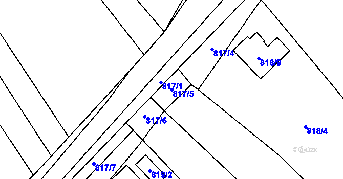 Parcela st. 817/5 v KÚ Veselá u Zlína, Katastrální mapa