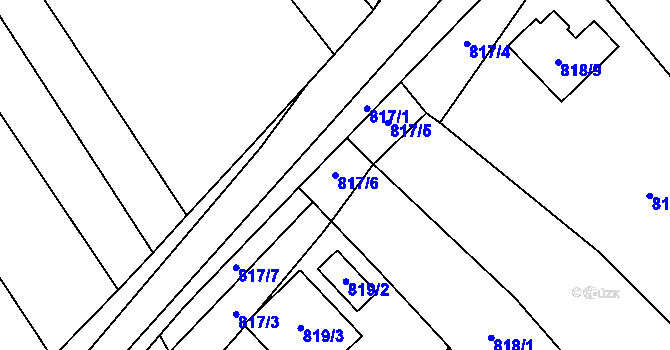 Parcela st. 817/6 v KÚ Veselá u Zlína, Katastrální mapa