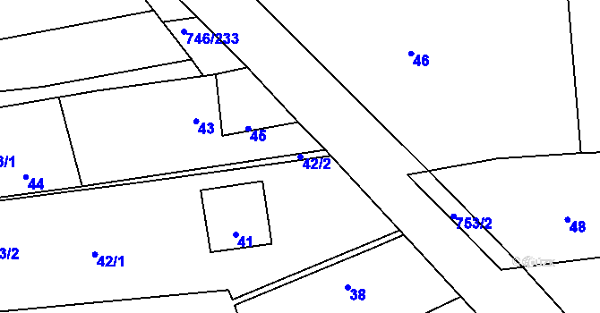 Parcela st. 42/2 v KÚ Veselá u Zlína, Katastrální mapa