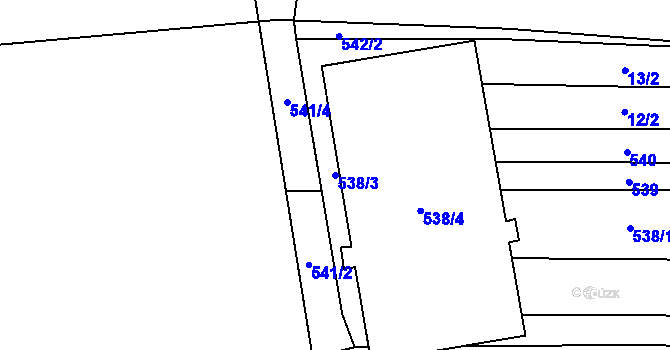 Parcela st. 538/3 v KÚ Veselá u Zlína, Katastrální mapa