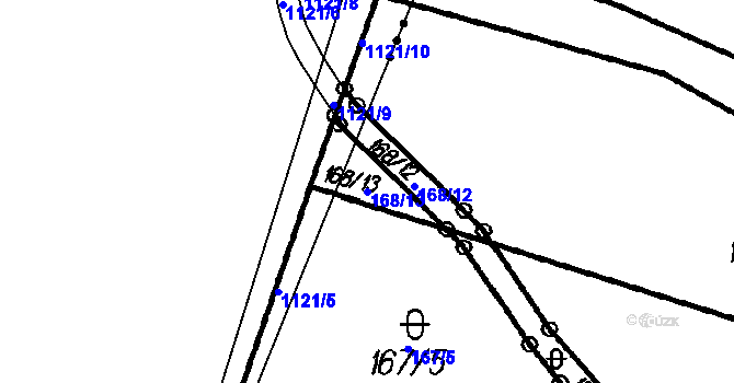 Parcela st. 168/13 v KÚ Veselá u Valašského Meziříčí, Katastrální mapa