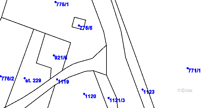 Parcela st. 775/14 v KÚ Veselá u Valašského Meziříčí, Katastrální mapa