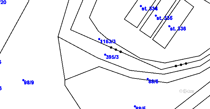 Parcela st. 395/3 v KÚ Kamenická Nová Víska, Katastrální mapa