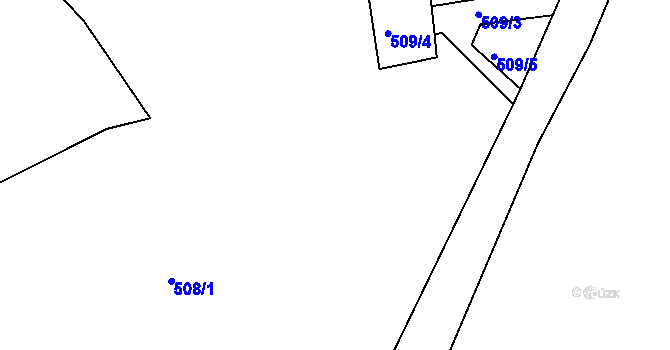 Parcela st. 509/1 v KÚ Veselé, Katastrální mapa