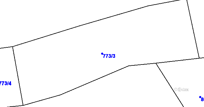 Parcela st. 773/3 v KÚ Veselé, Katastrální mapa