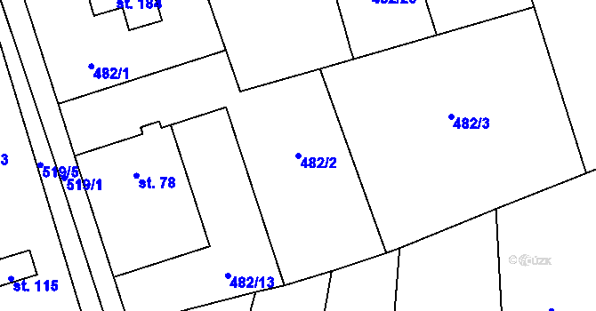 Parcela st. 482/2 v KÚ Veselí u Přelouče, Katastrální mapa