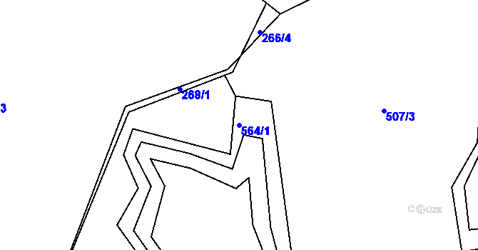 Parcela st. 564/1 v KÚ Veselí u Přelouče, Katastrální mapa