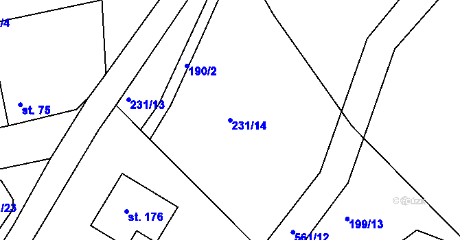 Parcela st. 231/14 v KÚ Veselí u Přelouče, Katastrální mapa