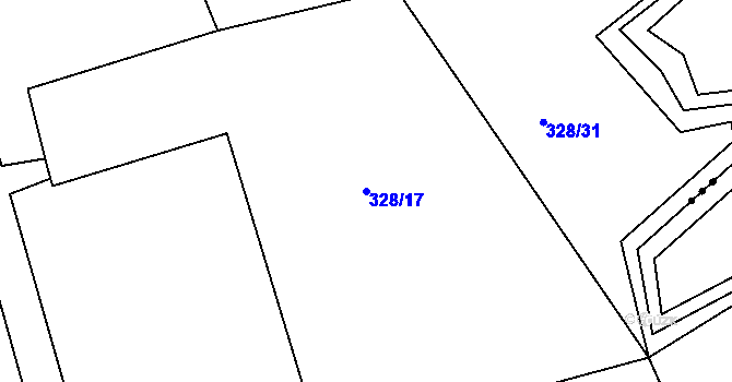 Parcela st. 328/17 v KÚ Veselí u Přelouče, Katastrální mapa