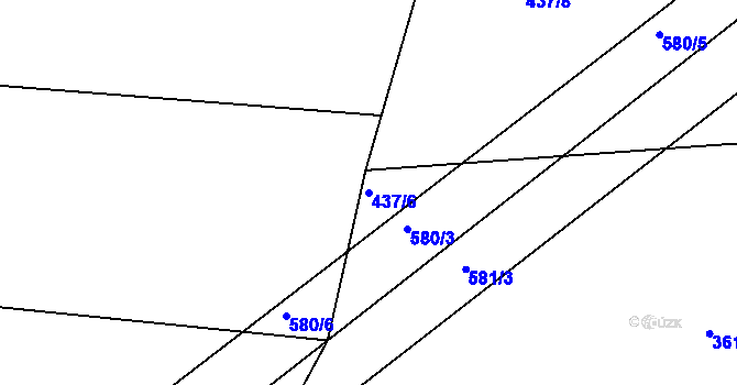 Parcela st. 437/6 v KÚ Veselí u Přelouče, Katastrální mapa