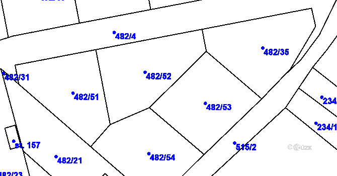 Parcela st. 482/35 v KÚ Veselí u Přelouče, Katastrální mapa