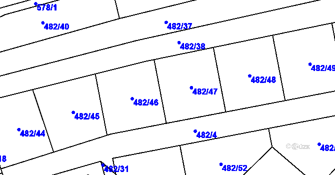 Parcela st. 482/42 v KÚ Veselí u Přelouče, Katastrální mapa