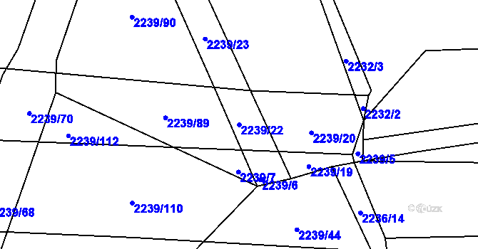 Parcela st. 2239/22 v KÚ Veselí nad Lužnicí, Katastrální mapa