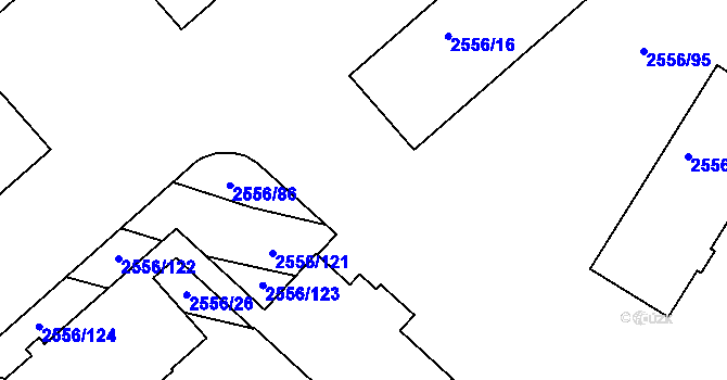Parcela st. 2556/98 v KÚ Veselí nad Lužnicí, Katastrální mapa