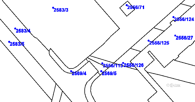 Parcela st. 2556/111 v KÚ Veselí nad Lužnicí, Katastrální mapa