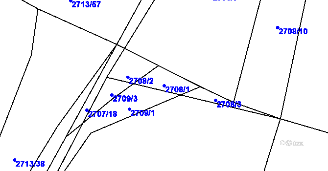 Parcela st. 2708/1 v KÚ Veselí nad Lužnicí, Katastrální mapa