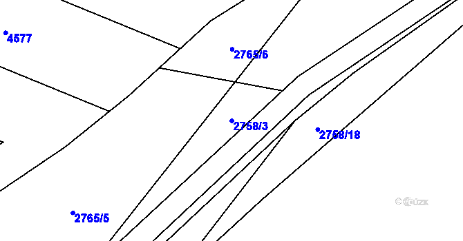 Parcela st. 2758/3 v KÚ Veselí nad Lužnicí, Katastrální mapa