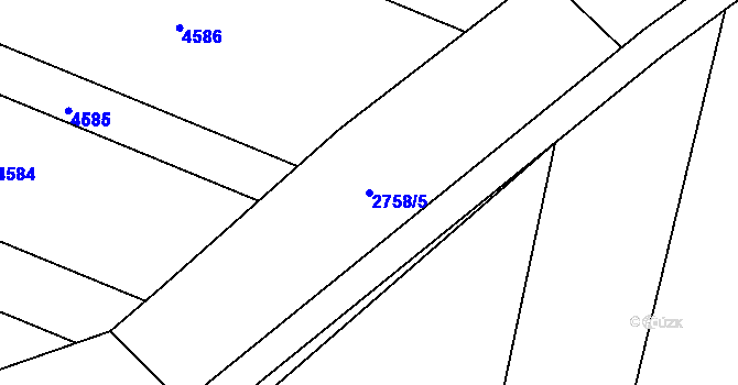 Parcela st. 2758/5 v KÚ Veselí nad Lužnicí, Katastrální mapa