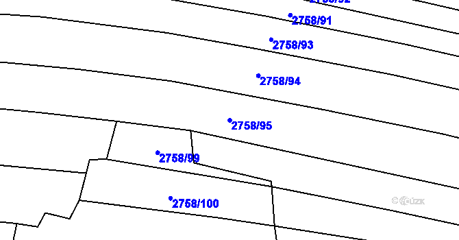 Parcela st. 2758/95 v KÚ Veselí nad Lužnicí, Katastrální mapa