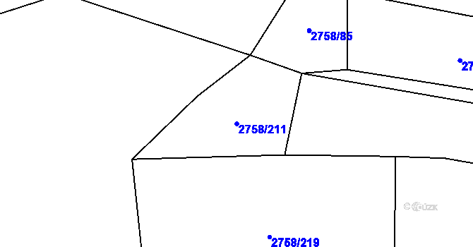 Parcela st. 2758/211 v KÚ Veselí nad Lužnicí, Katastrální mapa