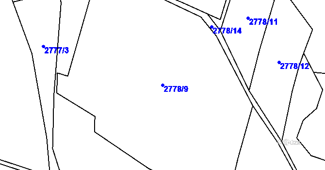 Parcela st. 2778/9 v KÚ Veselí nad Lužnicí, Katastrální mapa