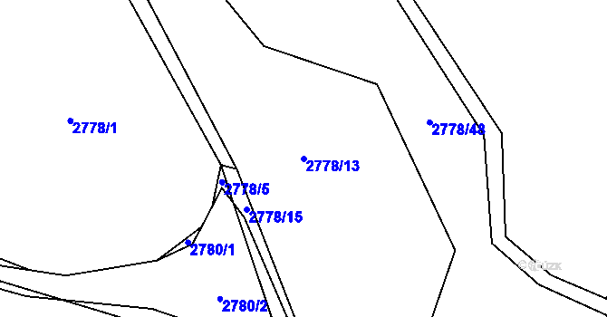 Parcela st. 2778/13 v KÚ Veselí nad Lužnicí, Katastrální mapa