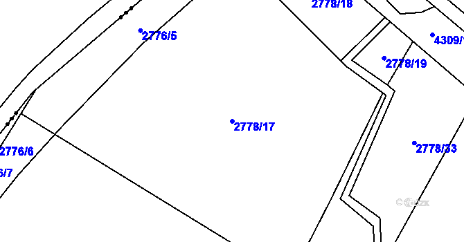 Parcela st. 2778/17 v KÚ Veselí nad Lužnicí, Katastrální mapa
