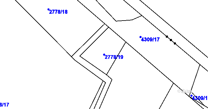 Parcela st. 2778/19 v KÚ Veselí nad Lužnicí, Katastrální mapa