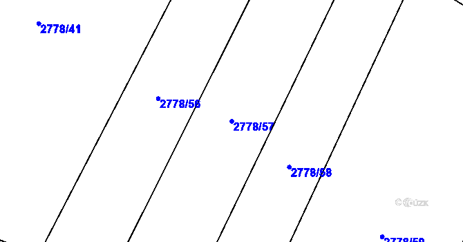 Parcela st. 2778/57 v KÚ Veselí nad Lužnicí, Katastrální mapa