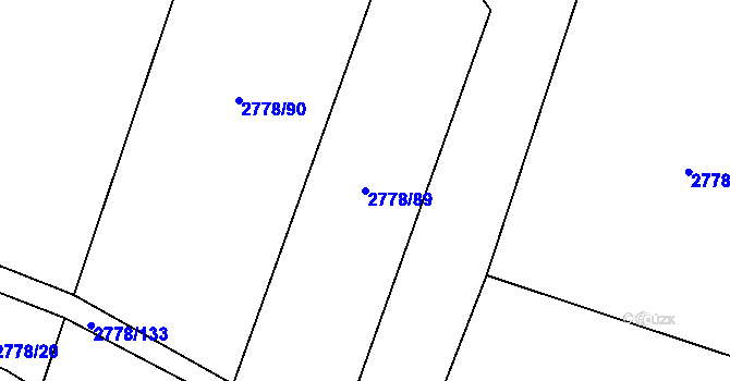 Parcela st. 2778/89 v KÚ Veselí nad Lužnicí, Katastrální mapa