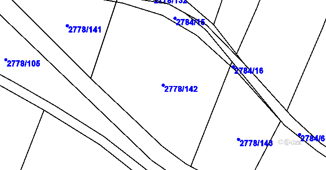 Parcela st. 2778/142 v KÚ Veselí nad Lužnicí, Katastrální mapa