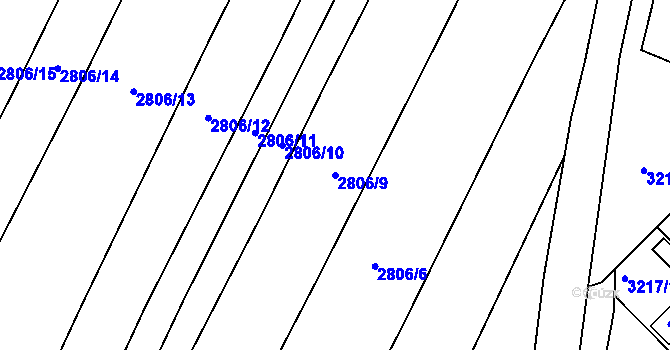 Parcela st. 2806/9 v KÚ Veselí nad Lužnicí, Katastrální mapa