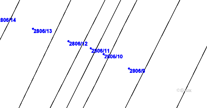 Parcela st. 2806/10 v KÚ Veselí nad Lužnicí, Katastrální mapa