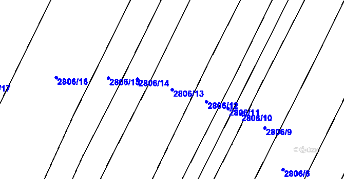 Parcela st. 2806/13 v KÚ Veselí nad Lužnicí, Katastrální mapa