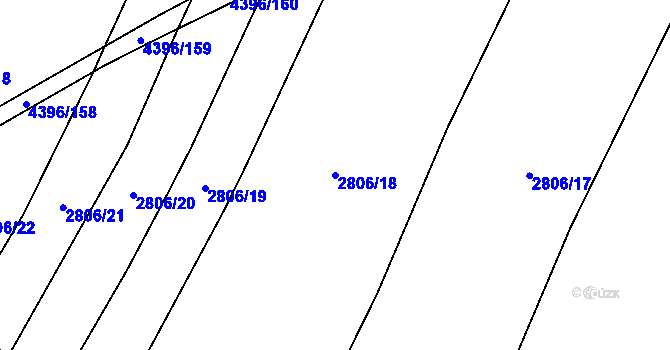 Parcela st. 2806/18 v KÚ Veselí nad Lužnicí, Katastrální mapa