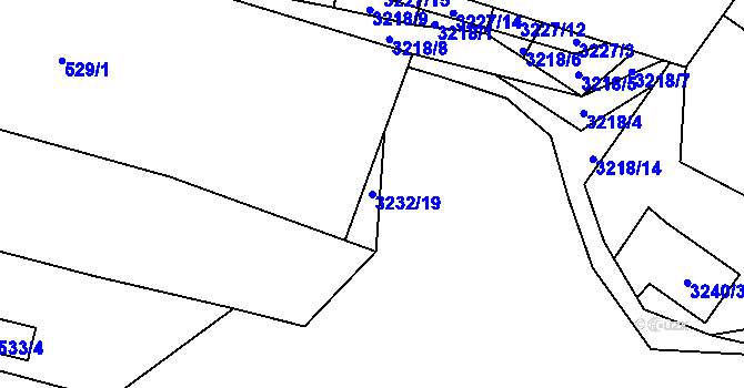 Parcela st. 3232/19 v KÚ Veselí nad Lužnicí, Katastrální mapa