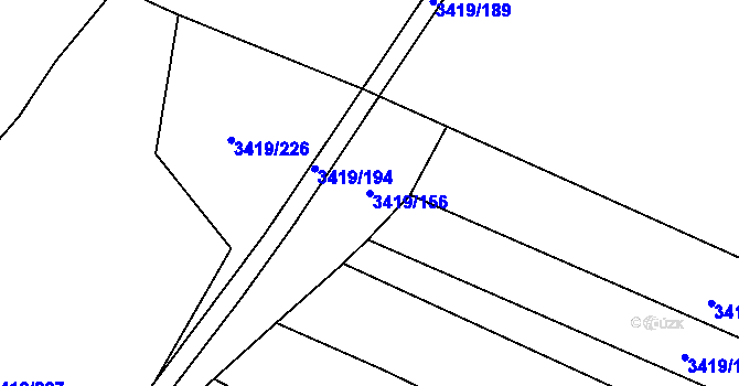 Parcela st. 3419/156 v KÚ Veselí nad Lužnicí, Katastrální mapa