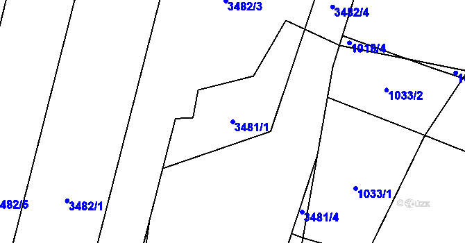 Parcela st. 3481/1 v KÚ Veselí nad Lužnicí, Katastrální mapa