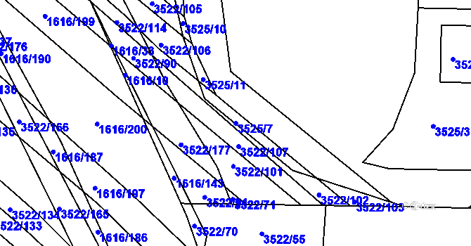 Parcela st. 3525/7 v KÚ Veselí nad Lužnicí, Katastrální mapa