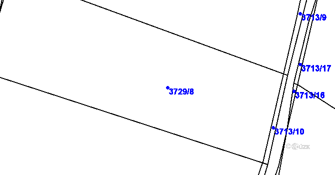 Parcela st. 3729/8 v KÚ Veselí nad Lužnicí, Katastrální mapa