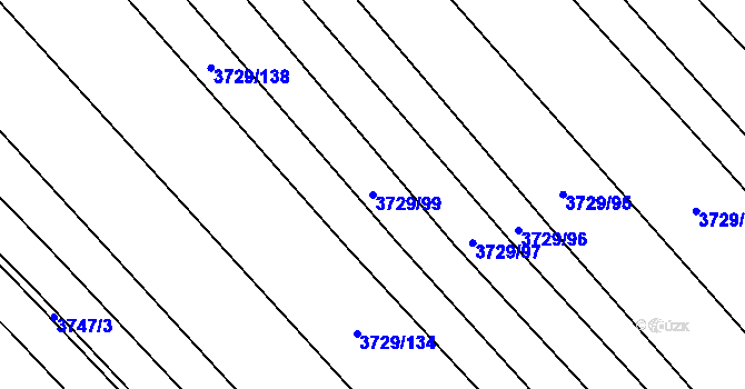 Parcela st. 3729/99 v KÚ Veselí nad Lužnicí, Katastrální mapa