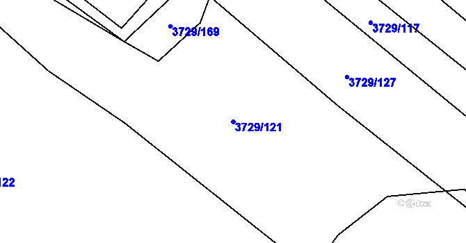 Parcela st. 3729/121 v KÚ Veselí nad Lužnicí, Katastrální mapa