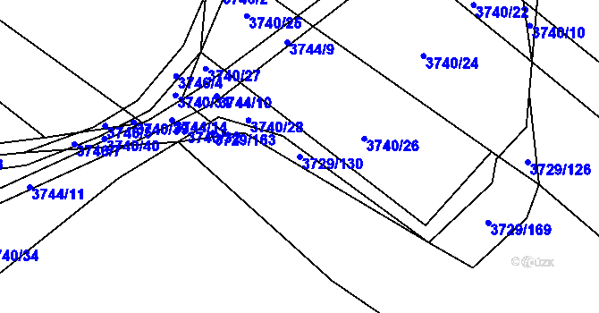 Parcela st. 3729/130 v KÚ Veselí nad Lužnicí, Katastrální mapa