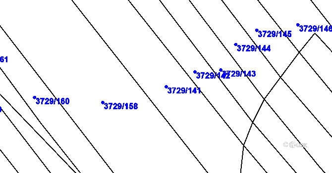 Parcela st. 3729/141 v KÚ Veselí nad Lužnicí, Katastrální mapa